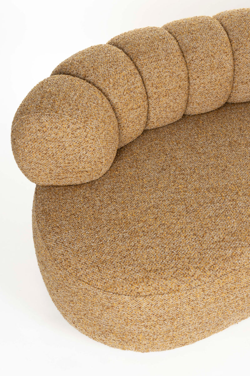 Sofa Duvane 7-Sitzer Braun mit Eukalyptusholz-Gestell im Boho-Chic