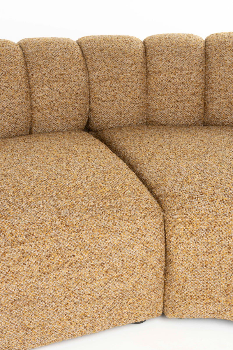 Sofa Duvane 7-Sitzer Braun mit Eukalyptusholz-Gestell im Boho-Chic