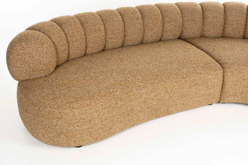 Sofa Duvane 7-Sitzer Braun mit Eukalyptusholz-Gestell im Boho-Chic