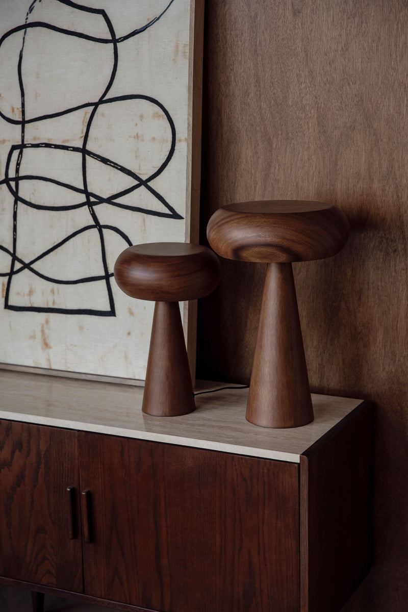 Tischlampe Morel M von Dutchbone aus Akazienholz im Boho-Stil, Braun