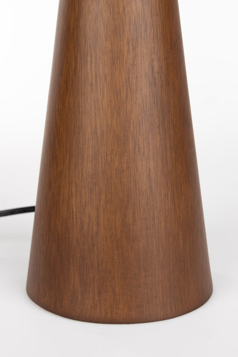 Tischlampe Morel S aus Akazienholz mit rundem Schirm von Dutchbone