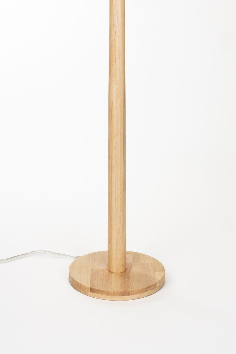 Stehlampe Scallop mit Jute-Lampenschirm, Gummibaumholz von Dutchbone