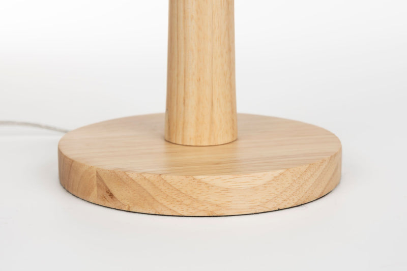 Tischlampe Scallop Dutchbone mit Jute-Lampenschirm und Holzfuß