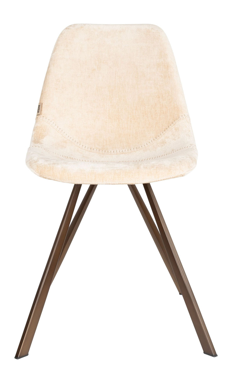 Esszimmerstuhl Franky im 2er-Set, Beige mit Stahlgestell von Dutchbone