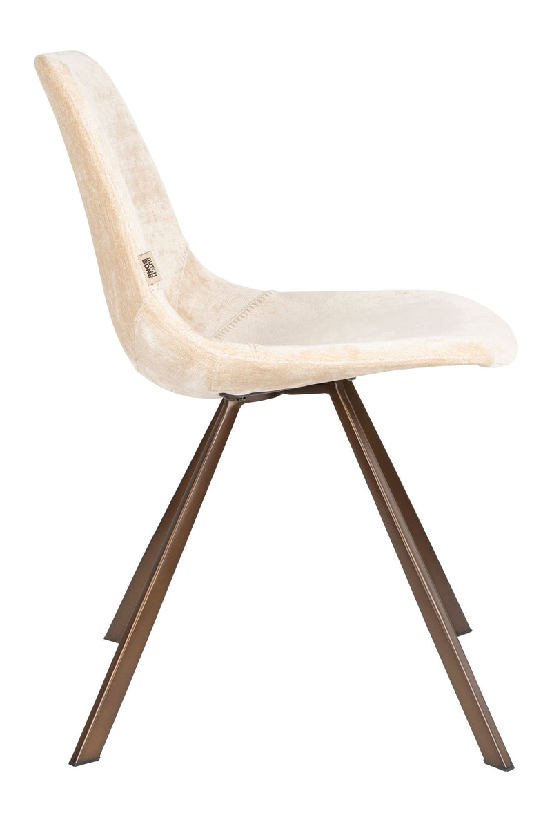 Esszimmerstuhl Franky im 2er-Set, Beige mit Stahlgestell von Dutchbone