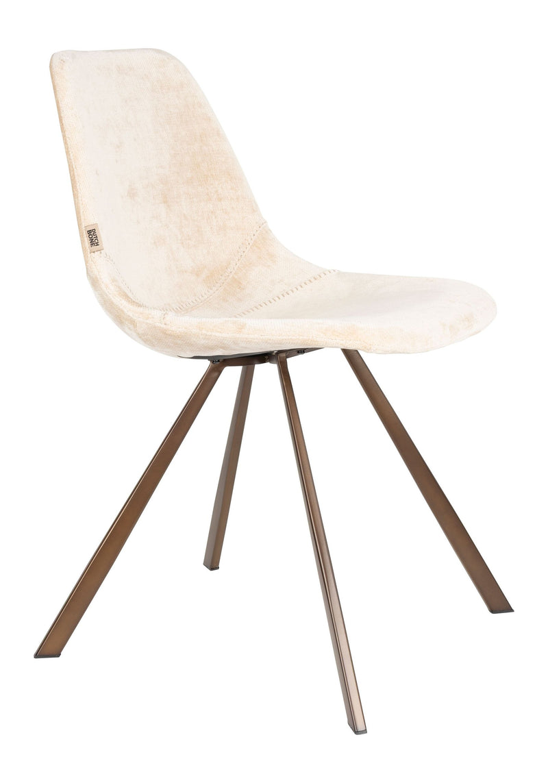 Esszimmerstuhl Franky im 2er-Set, Beige mit Stahlgestell von Dutchbone