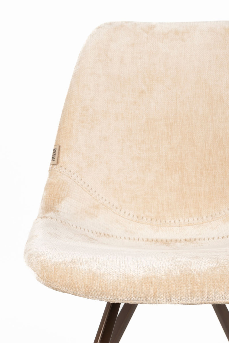 Esszimmerstuhl Franky im 2er-Set, Beige mit Stahlgestell von Dutchbone