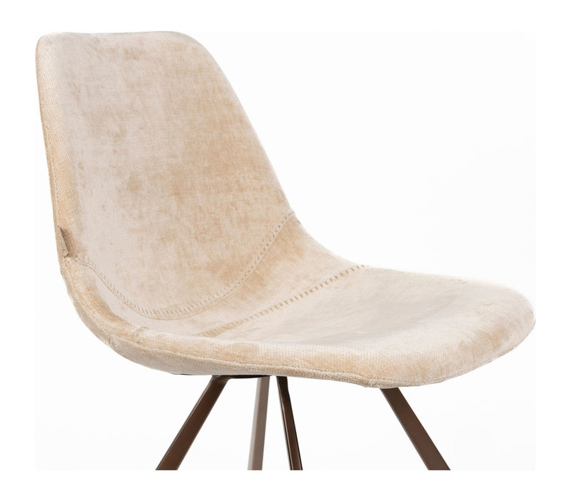 Esszimmerstuhl Franky im 2er-Set, Beige mit Stahlgestell von Dutchbone
