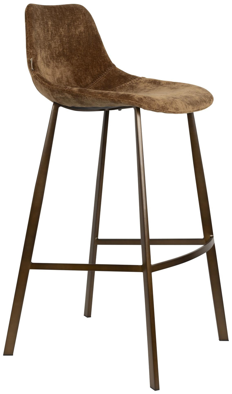 Barhocker Franky 2er-Set, Cognac mit Stahlgestell im Vintage-Look