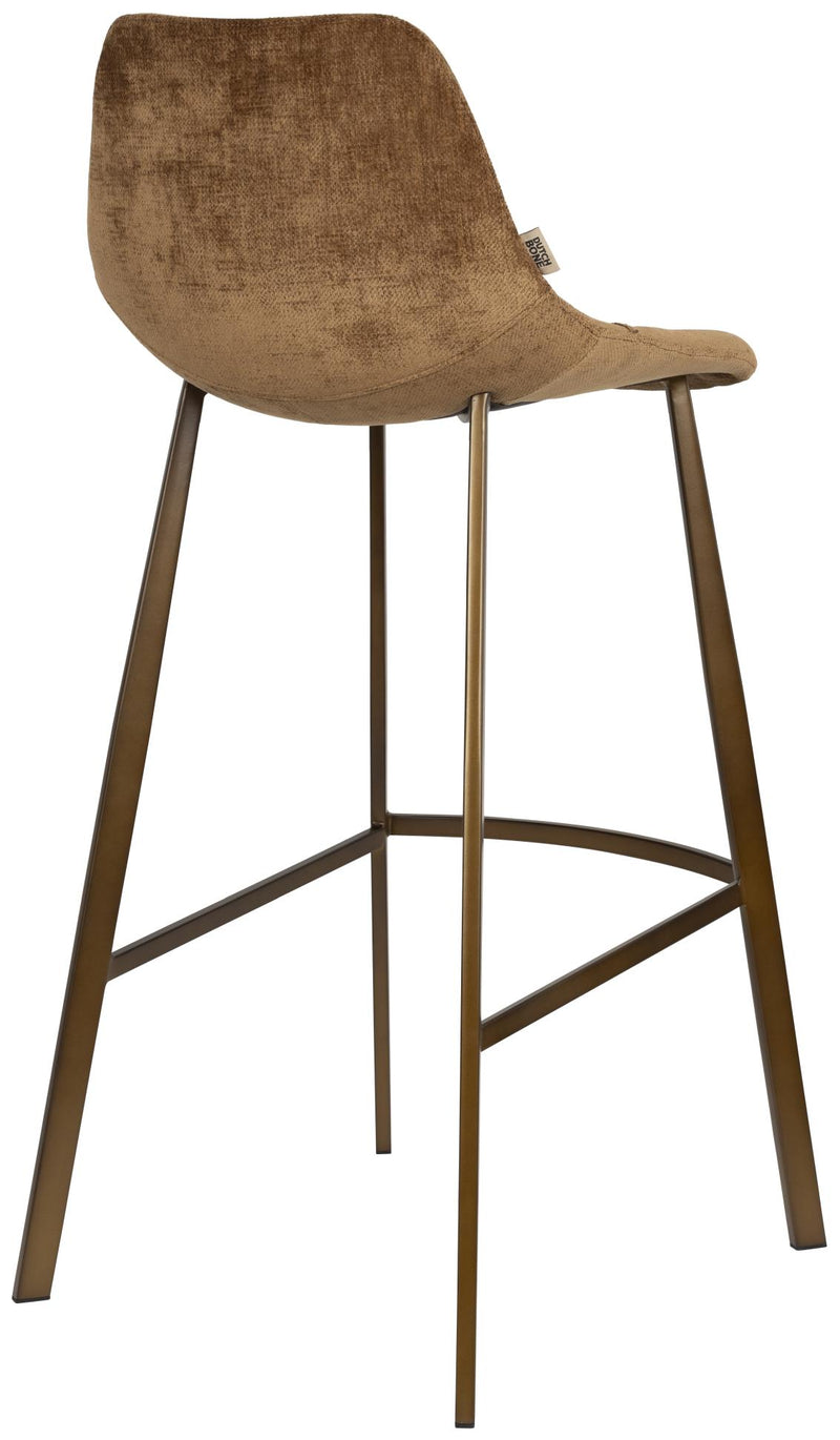 Barhocker Franky 2er-Set, Cognac mit Stahlgestell im Vintage-Look
