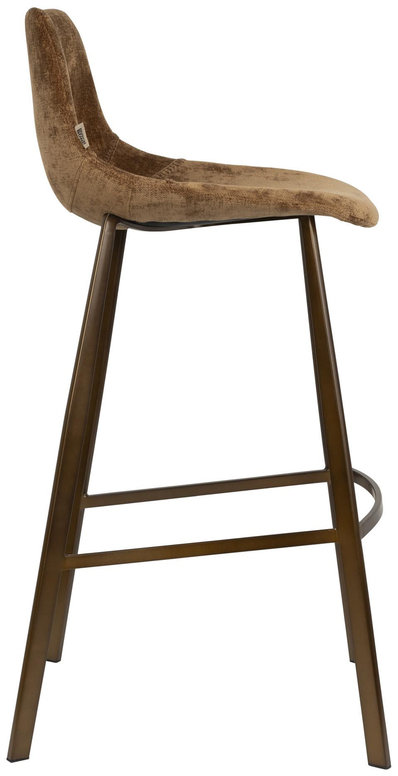 Barhocker Franky 2er-Set, Cognac mit Stahlgestell im Vintage-Look