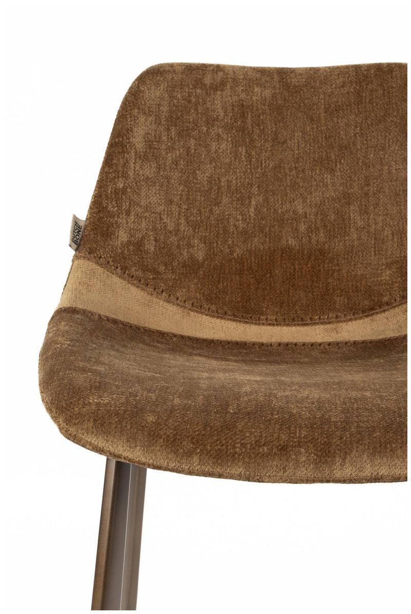 Barhocker Franky 2er-Set, Cognac mit Stahlgestell im Vintage-Look