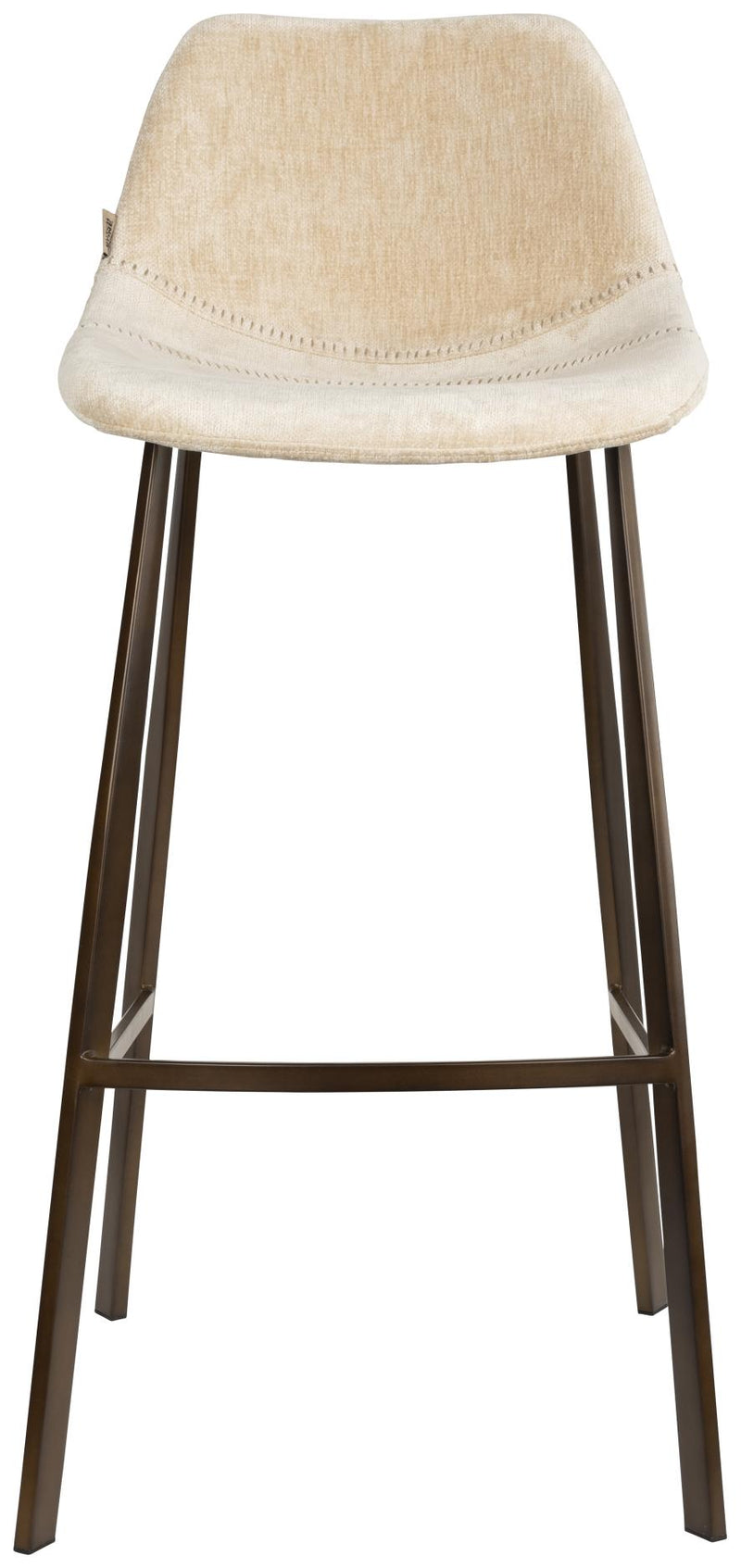 Barhocker Franky im 2er-Set, Beige mit Stahlgestell von Dutchbone