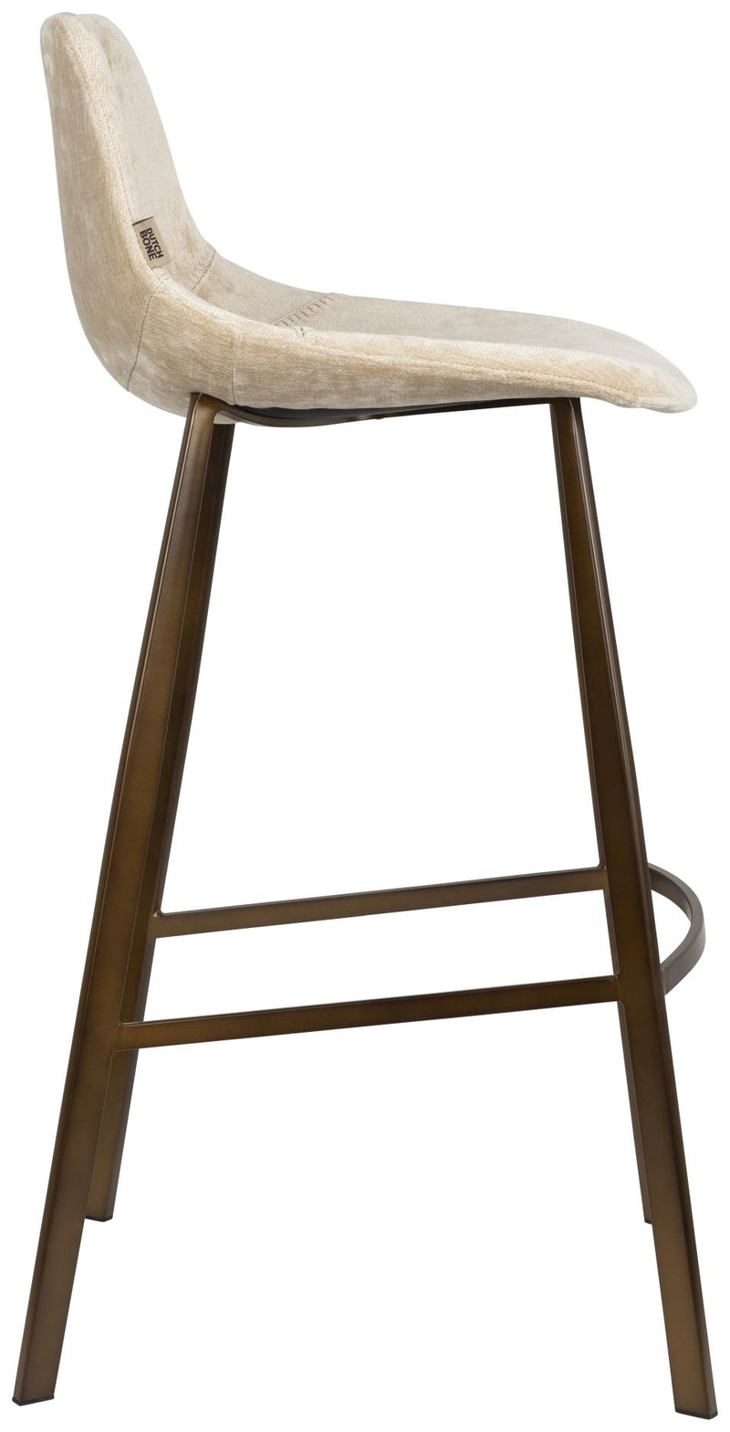 Barhocker Franky im 2er-Set, Beige mit Stahlgestell von Dutchbone