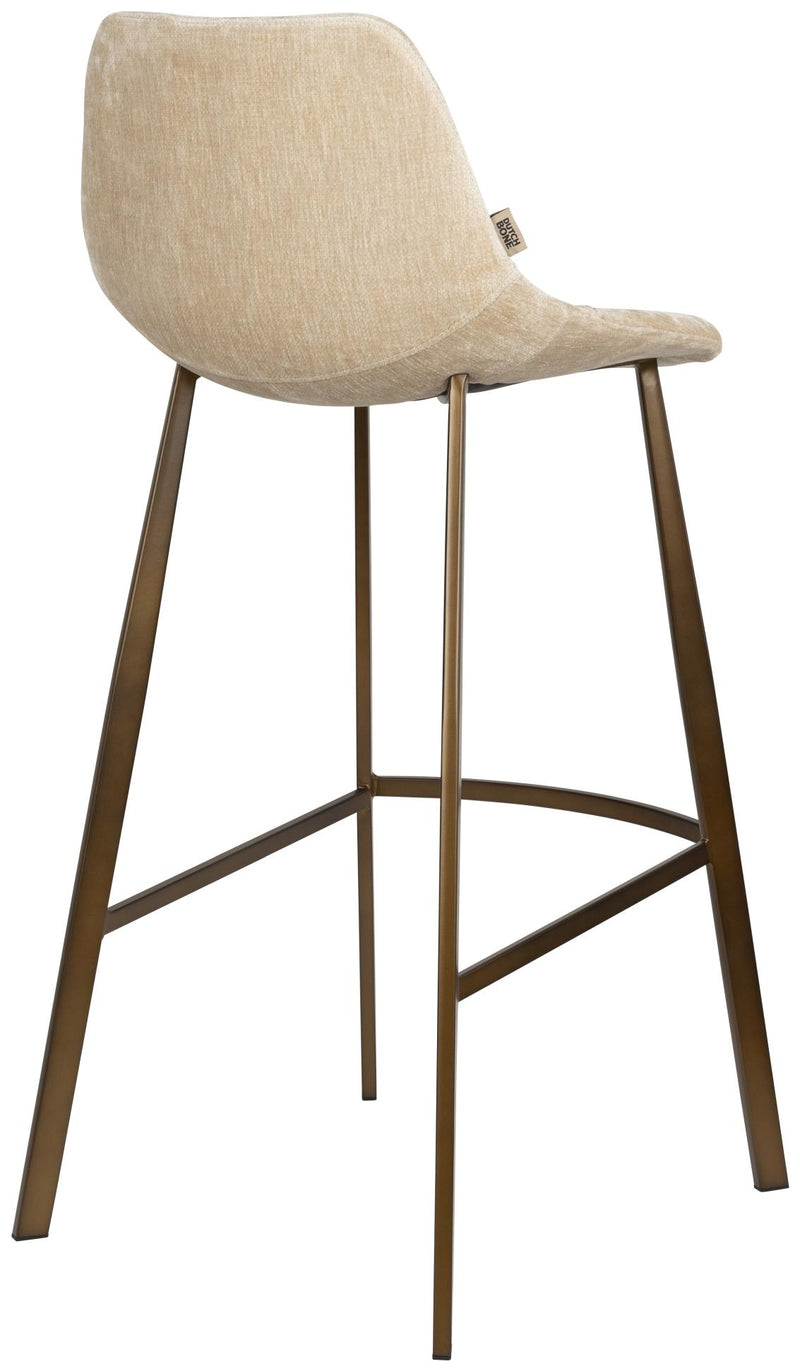 Barhocker Franky im 2er-Set, Beige mit Stahlgestell von Dutchbone