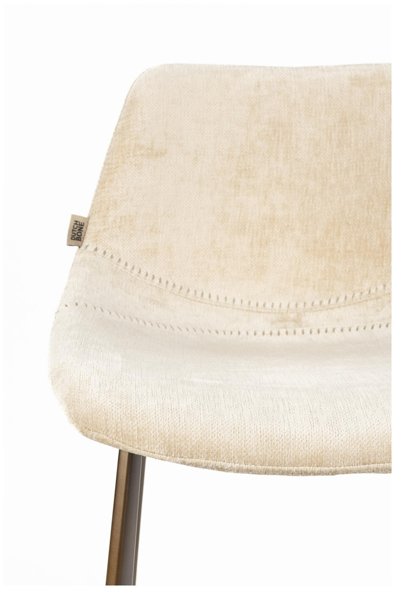 Barhocker Franky im 2er-Set, Beige mit Stahlgestell von Dutchbone