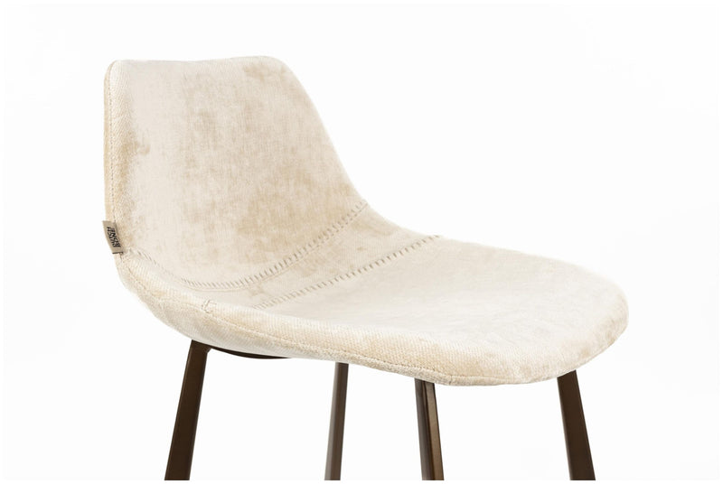 Barhocker Franky im 2er-Set, Beige mit Stahlgestell von Dutchbone