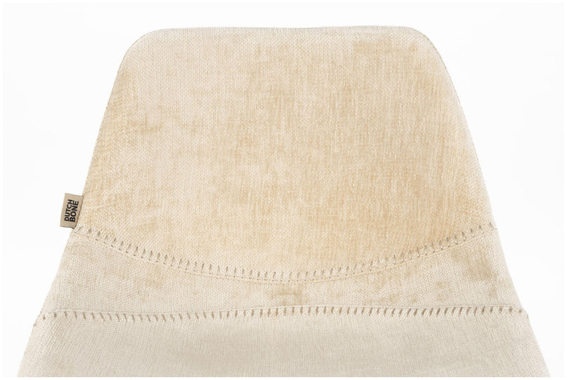 Barhocker Franky im 2er-Set, Beige mit Stahlgestell von Dutchbone