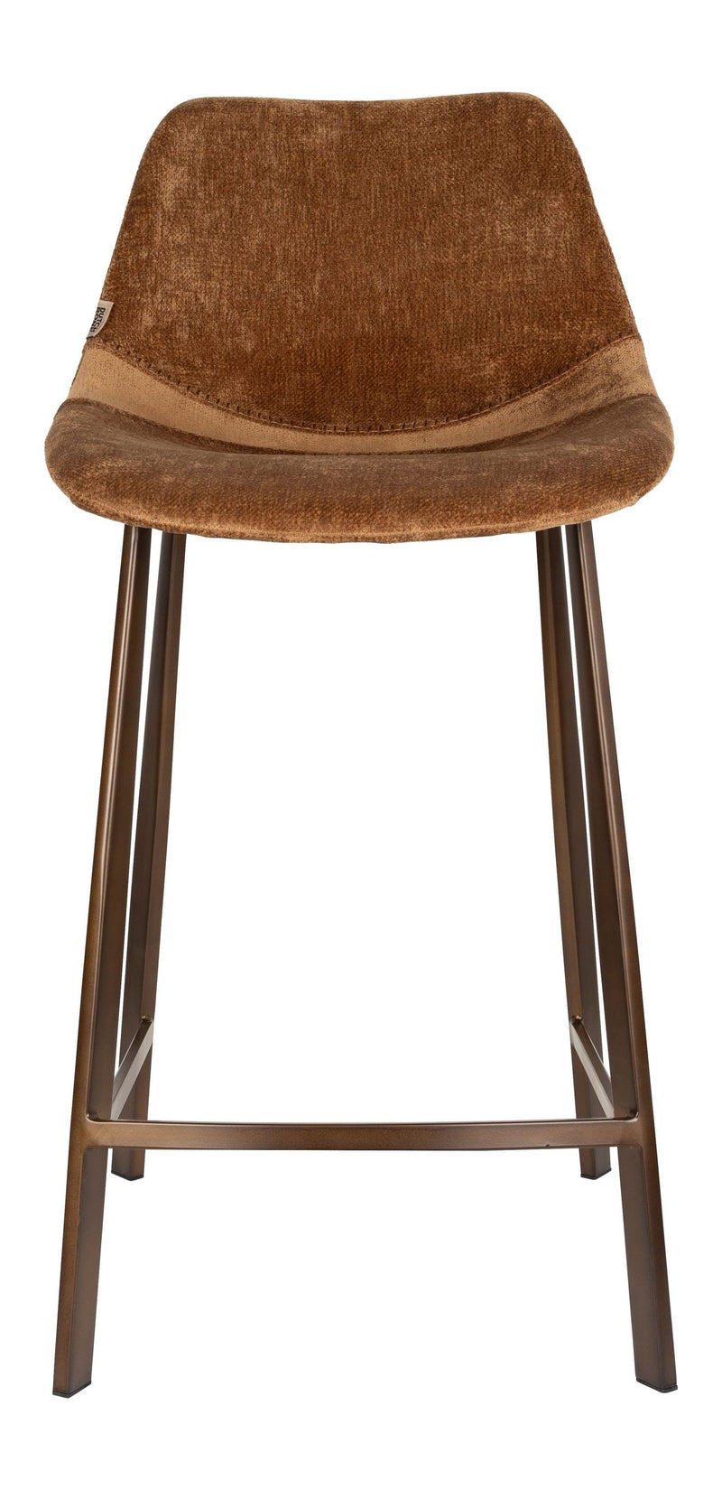 Barhocker Franky 2er-Set, Cognac mit Stahlgestell im Vintage-Stil