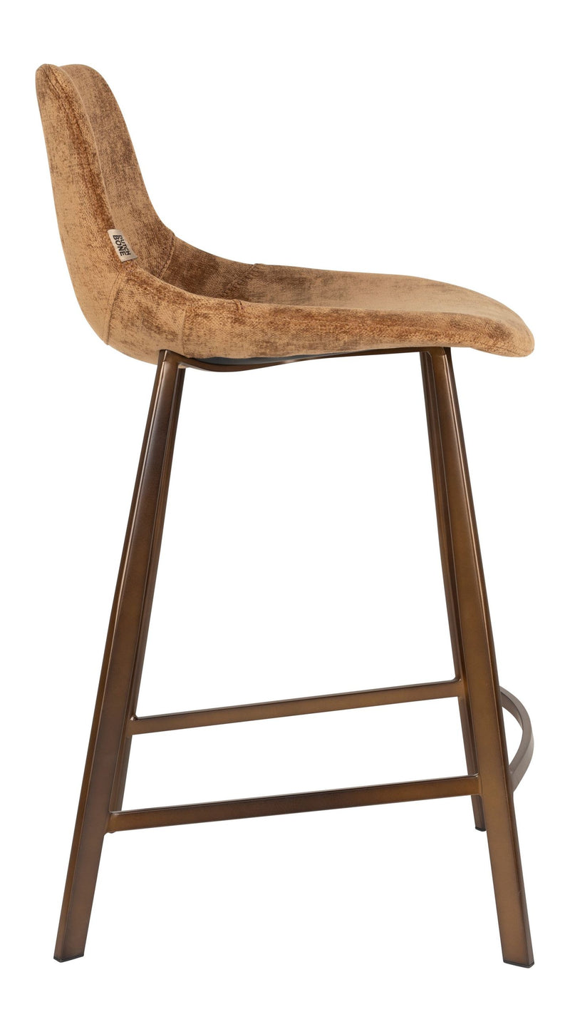 Barhocker Franky 2er-Set, Cognac mit Stahlgestell im Vintage-Stil