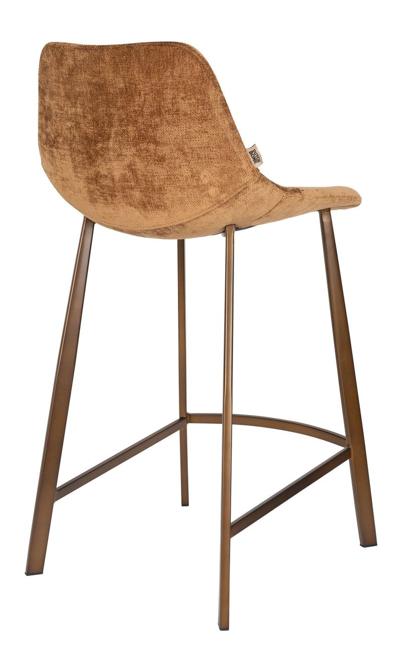 Barhocker Franky 2er-Set, Cognac mit Stahlgestell im Vintage-Stil