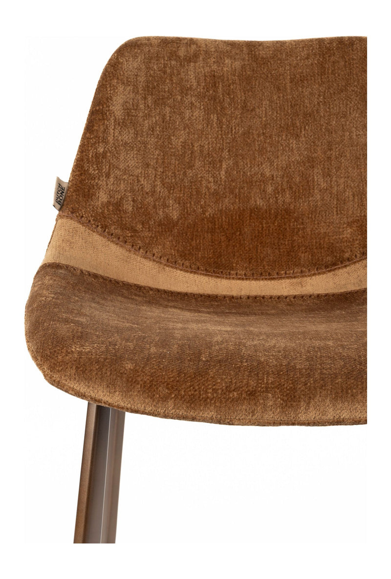 Barhocker Franky 2er-Set, Cognac mit Stahlgestell im Vintage-Stil
