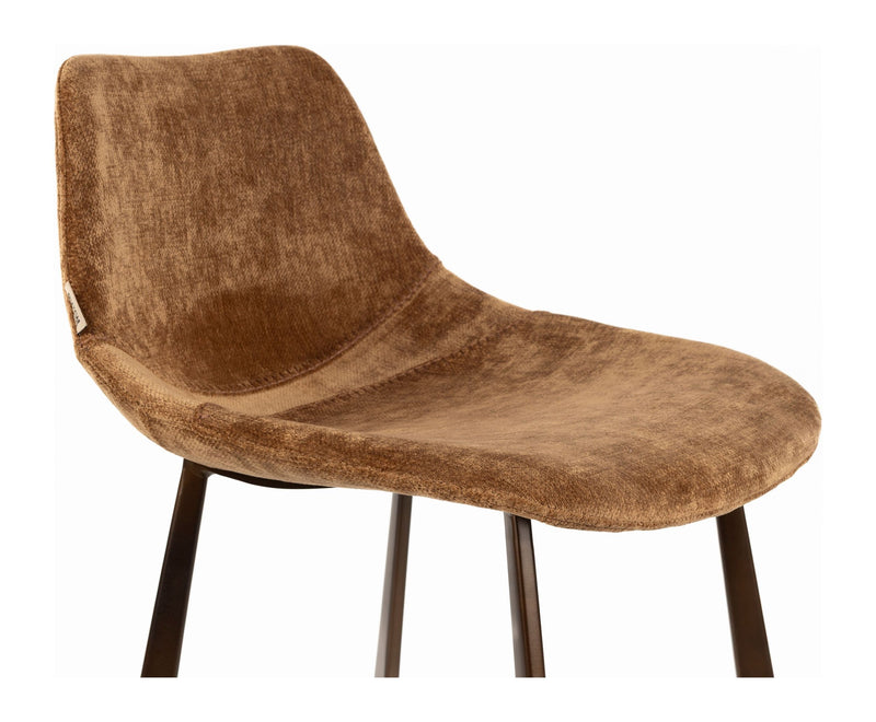 Barhocker Franky 2er-Set, Cognac mit Stahlgestell im Vintage-Stil