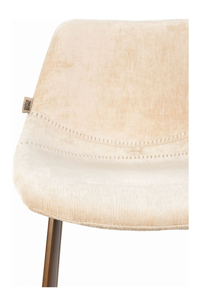 Barhocker Franky im 2er-Set, Beige mit gepolsterter Sitzschale