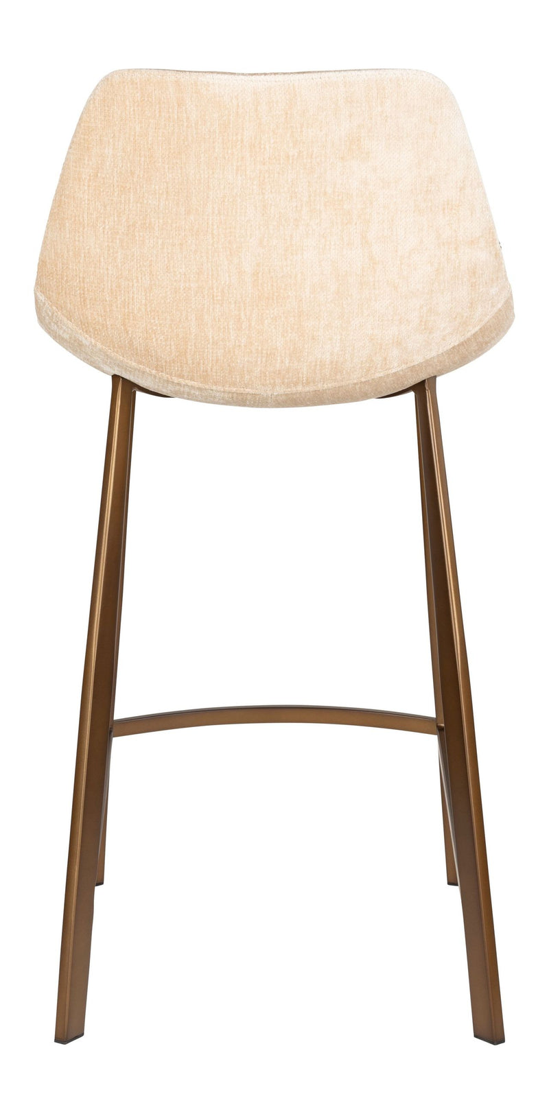 Barhocker Franky im 2er-Set, Beige mit gepolsterter Sitzschale