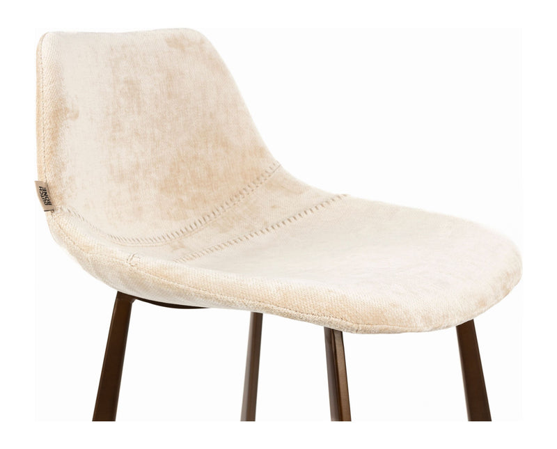 Barhocker Franky im 2er-Set, Beige mit gepolsterter Sitzschale