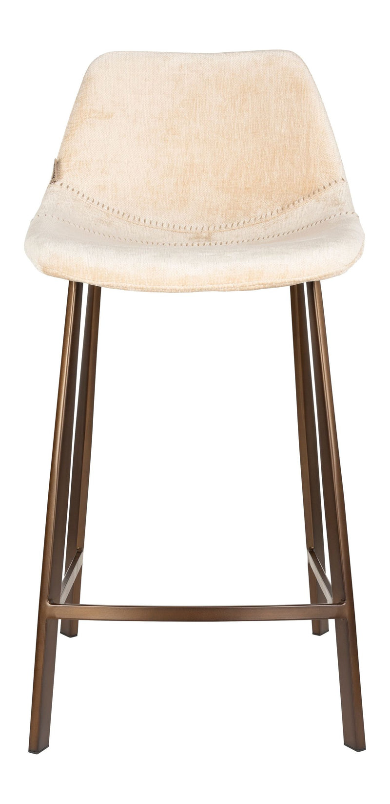 Barhocker Franky im 2er-Set, Beige mit gepolsterter Sitzschale