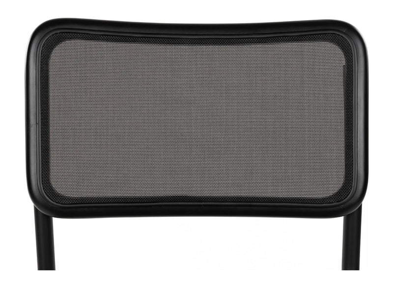 Esszimmerstuhl Carree im 2er-Set, Schwarz mit Mesh-Rückenlehne