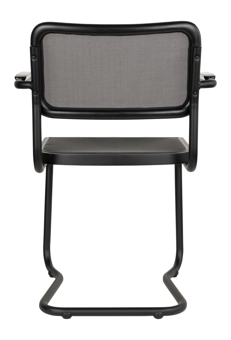 Sessel Carree 2er-Set, Schwarz mit Armlehne, Mesh von Dutchbone