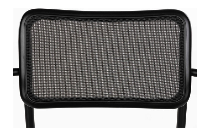 Sessel Carree 2er-Set, Schwarz mit Armlehne, Mesh von Dutchbone