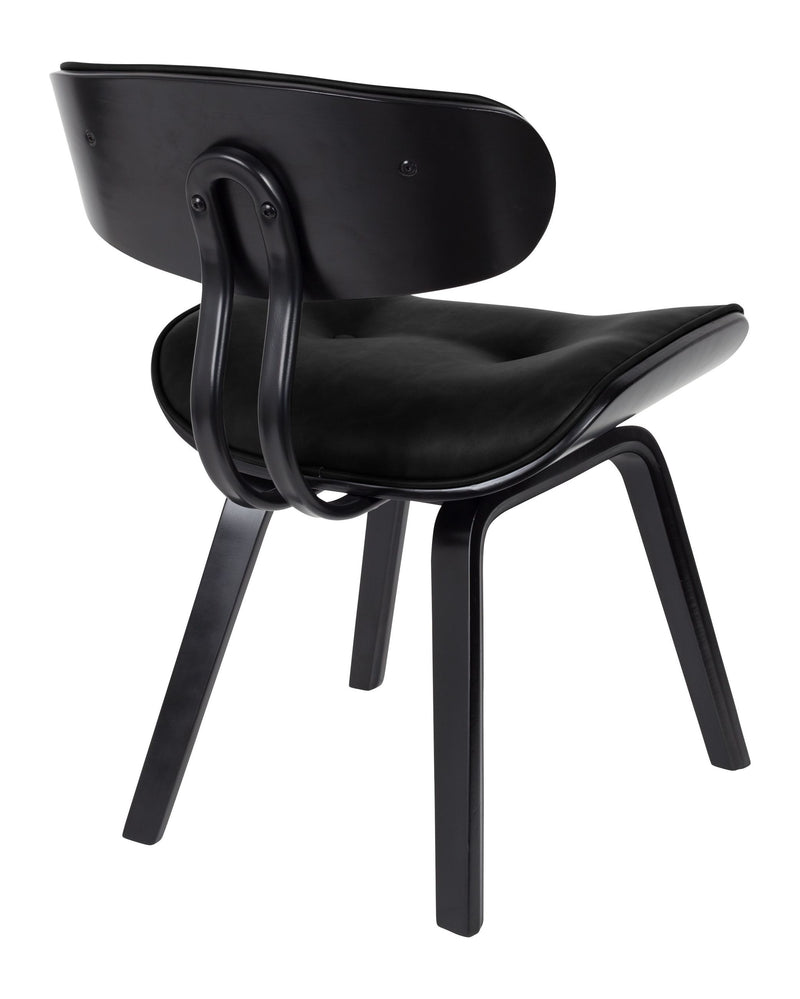 Esszimmerstuhl Blackwood in Schwarz mit PU-Leder-Sitz, Metallgestell