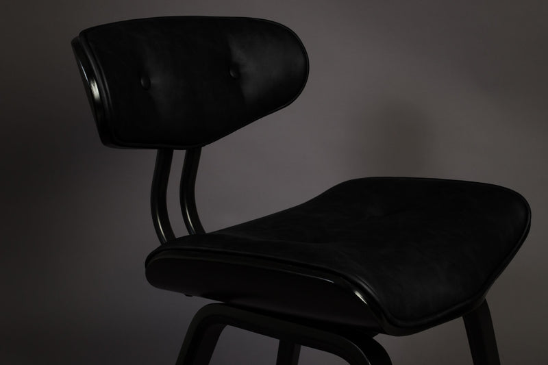 Esszimmerstuhl Blackwood in Schwarz mit PU-Leder-Sitz, Metallgestell