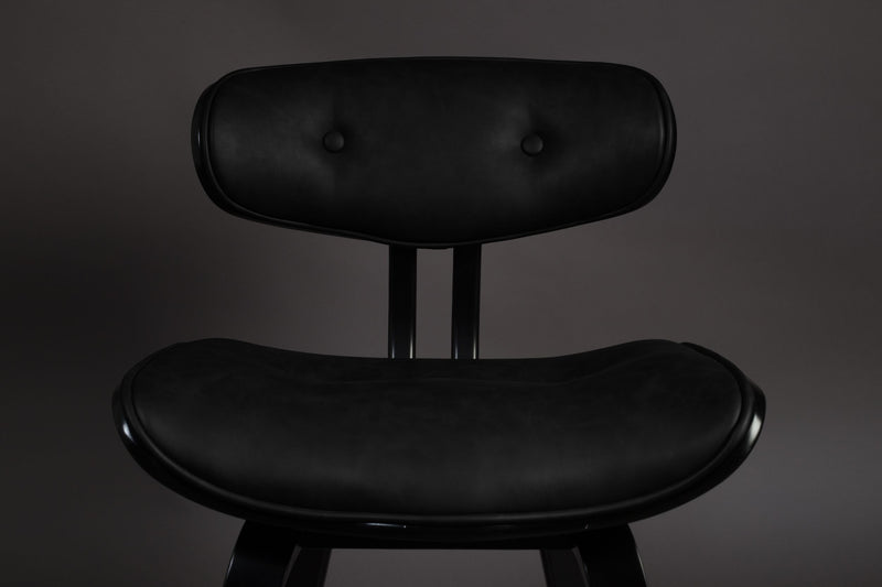 Esszimmerstuhl Blackwood in Schwarz mit PU-Leder-Sitz, Metallgestell