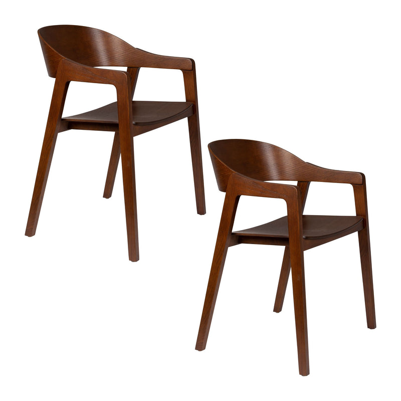 Esszimmerstuhl Westlake 2er-Set, Walnuss aus Eichenholz von Dutchbone
