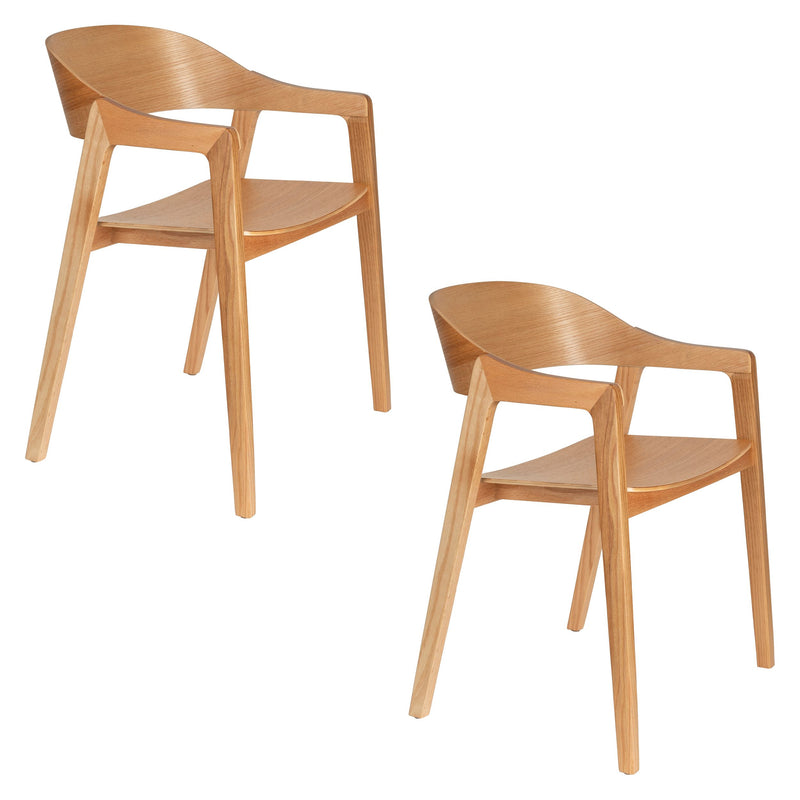 Esszimmerstuhl Westlake im 2er-Set, Natur aus Eichenholz von Dutchbone