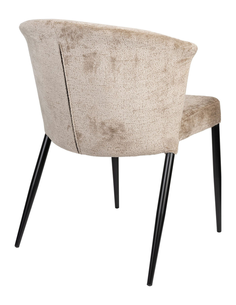 Esszimmerstuhl Georgia im 2er-Set, Taupe mit Samtbezug von Dutchbone