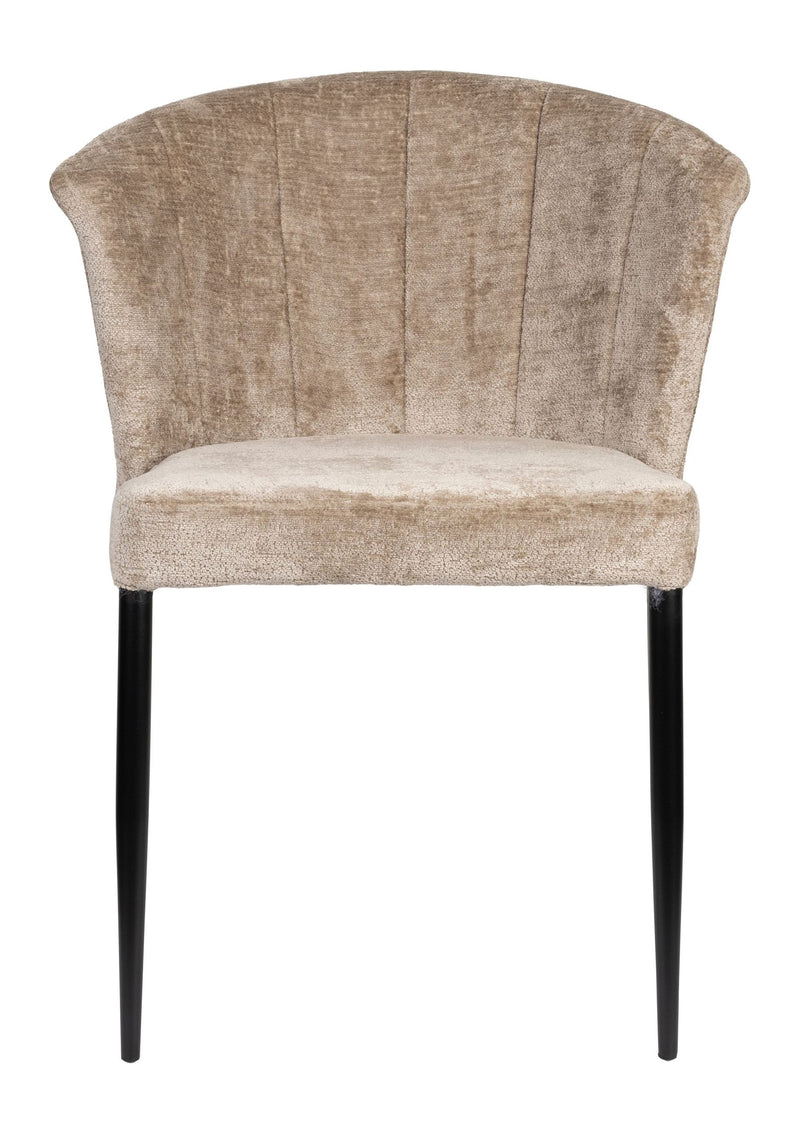 Esszimmerstuhl Georgia im 2er-Set, Taupe mit Samtbezug von Dutchbone