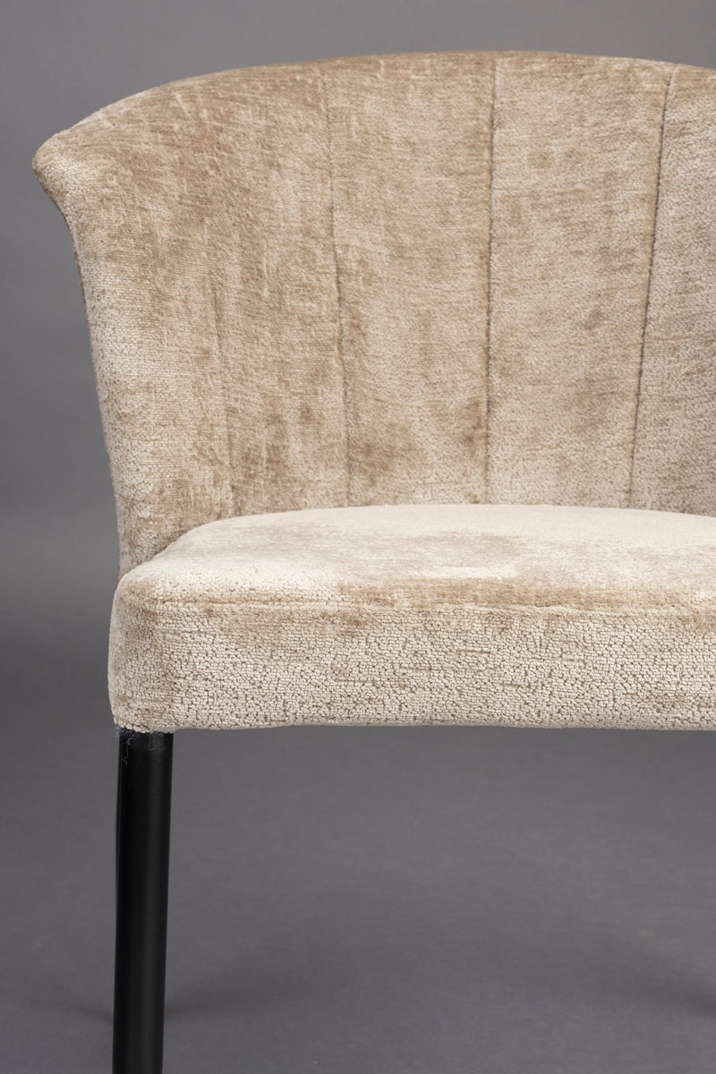 Esszimmerstuhl Georgia im 2er-Set, Taupe mit Samtbezug von Dutchbone