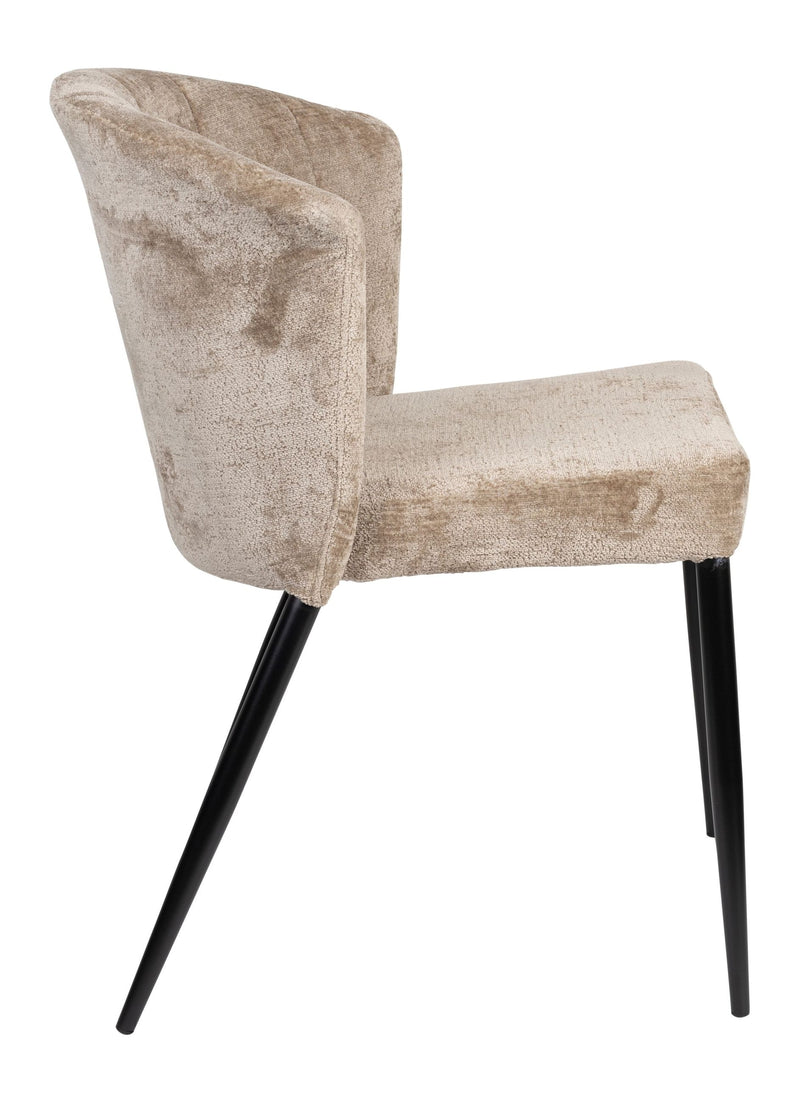 Esszimmerstuhl Georgia im 2er-Set, Taupe mit Samtbezug von Dutchbone