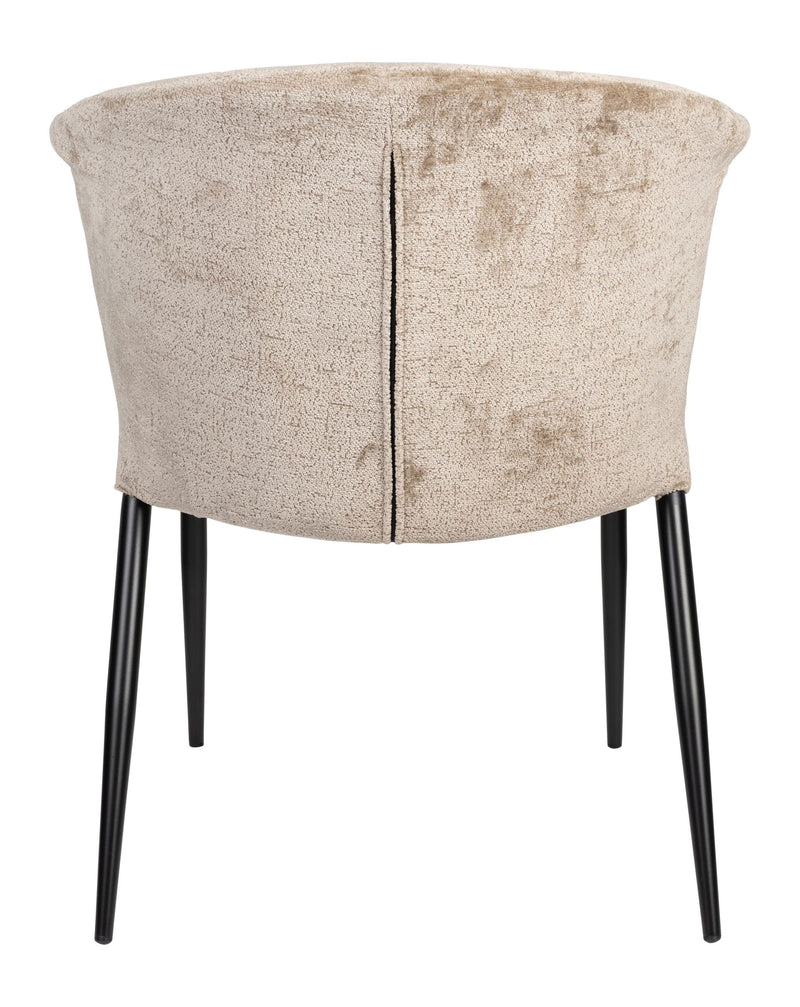 Esszimmerstuhl Georgia im 2er-Set, Taupe mit Samtbezug von Dutchbone
