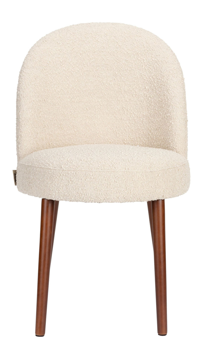Esszimmerstuhl Barbara im 2er-Set, Beige mit Bouclé-Bezug Dutchbone