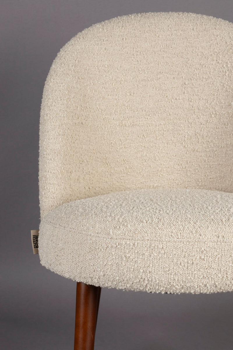 Esszimmerstuhl Barbara im 2er-Set, Beige mit Bouclé-Bezug Dutchbone