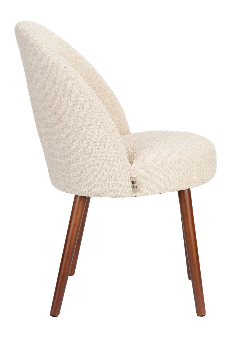 Esszimmerstuhl Barbara im 2er-Set, Beige mit Bouclé-Bezug Dutchbone