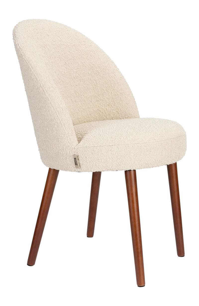 Esszimmerstuhl Barbara im 2er-Set, Beige mit Bouclé-Bezug Dutchbone