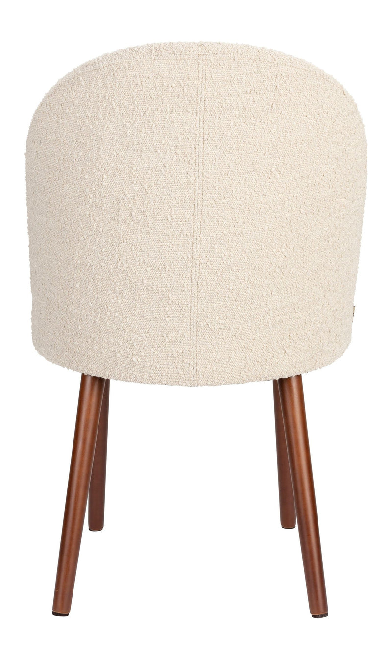 Esszimmerstuhl Barbara im 2er-Set, Beige mit Bouclé-Bezug Dutchbone