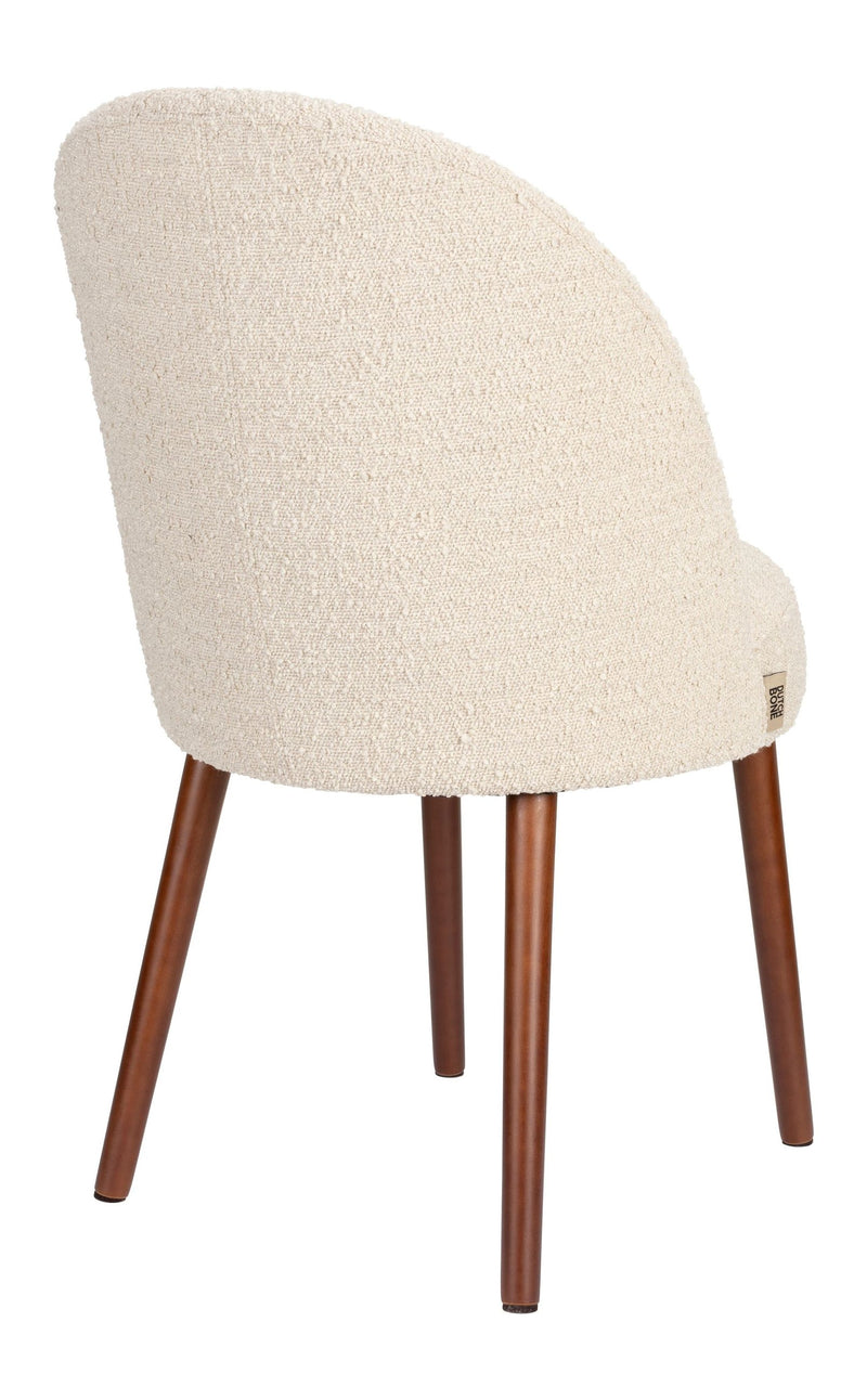 Esszimmerstuhl Barbara im 2er-Set, Beige mit Bouclé-Bezug Dutchbone